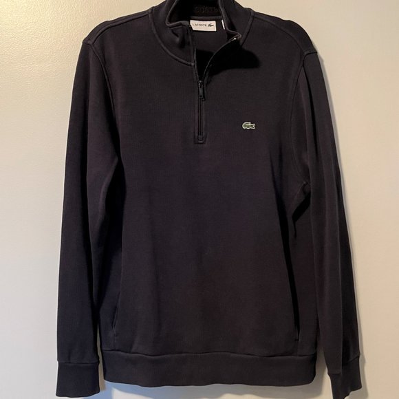 Lacoste Quarter-Zip Sweater - Navy - Size 6 (Fr) / XL (US) - Picture 4 of 6